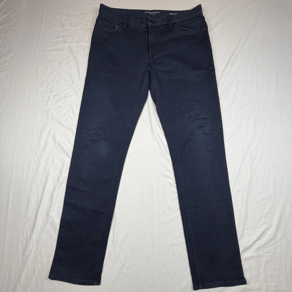Lot Of 2 Banana Republic Travelers 32x32 Slim Fit 1 Navy 1 Khaki  5Pocket Pants